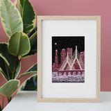 Zakim Bridge in the Snow Boston Print: Small 5"x7"