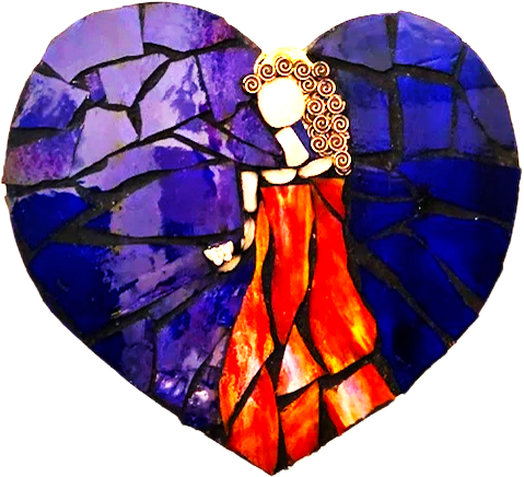 Mosaic Heart Angel Wall Hanging