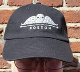 Winged skull baseball cap