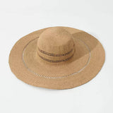 Trendy Wide Brim Foldable Floppy Straw Hat 8BK6HAT03: Khaki