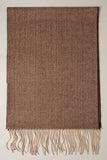 Herringbone Cashmere Feel Muffler Classic Scarf: ZDB101011-BLACK / One Size