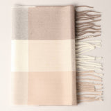 Cashmere Feel Plaid Pattern Scarf - Multiple-Pattern Print: ATW21001-CAMEL / ONE SIZE