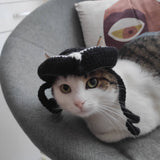 Black Tricorn cat hat Pirate cat costume Catlover gift