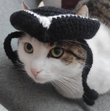 Blue Tricorn cat hat Pirate cat costume Catlover gift: Blue and Gold