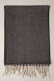 Herringbone Cashmere Feel Muffler Classic Scarf: ZDB101011-BLACK / One Size