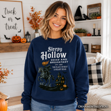 Headless Horseman Sleepy Hollow Halloween Dark Sweatshirt, Dead and Breakfast Retro Sweater: Navy / 2XL