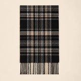 Classic Plaid Winter Scarf with Fringes: ATW19002- PINK / One Size