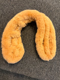 Faux Fur Scarf with Button Closure Tan