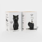 Pyropet Black Cat Candle with skeleton inside. Nordic Noir