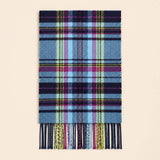 Classic Plaid Winter Scarf with Fringes: ATW19002- PINK / One Size