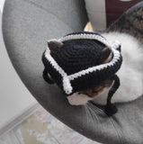 Blue Tricorn cat hat Pirate cat costume Catlover gift: Blue and Gold