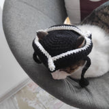 Black Tricorn cat hat Pirate cat costume Catlover gift