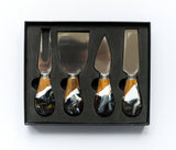Resin Coated Cheese Knife Set - Set of 4