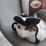 Black Tricorn cat hat Pirate cat costume Catlover gift