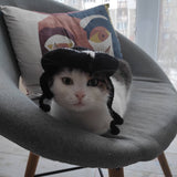 Black Tricorn cat hat Pirate cat costume Catlover gift