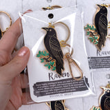 Raven Enamel Keychain