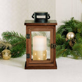 Large Square Decorative Wooden Hanging Lantern - Natural