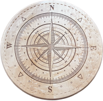 Wooden Etched Compass Lazy Susan