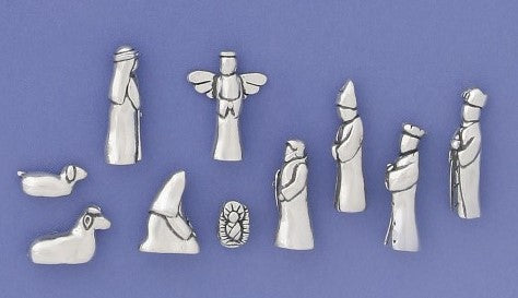10  Piece Pewter Nativity Set