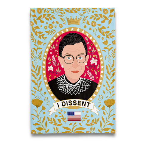 Ruth Bader Ginsburg "I Dissent" Tea Towel
