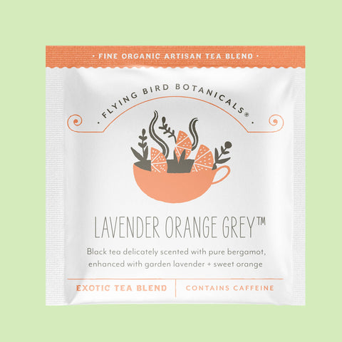 Lavender Orange Grey  Single teabag