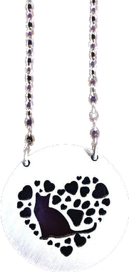 Cat with Hearts Necklace